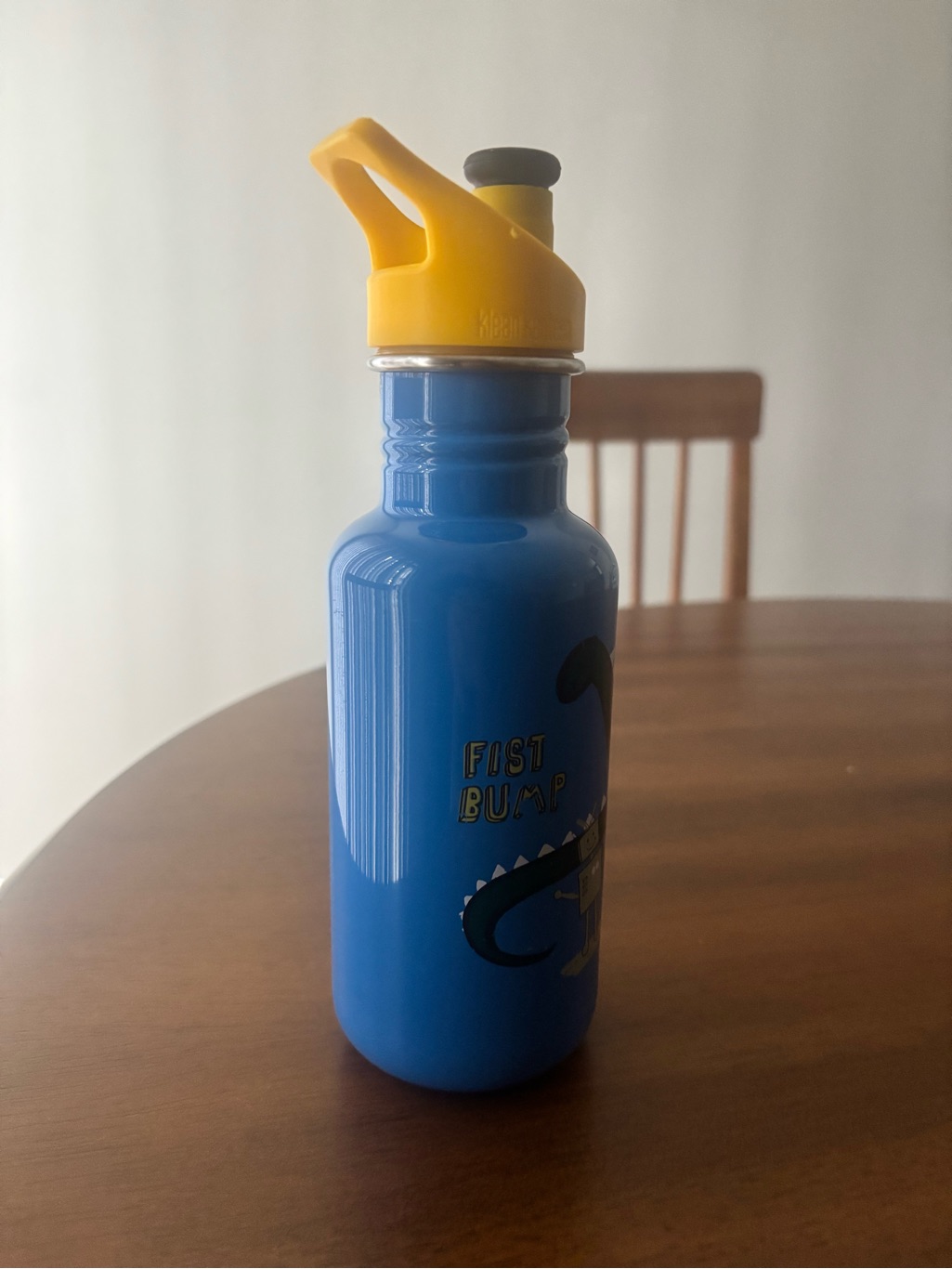 Klean Kanteen Blue Kids Water Bottle With Yellow Sport Cap — image 3 of 3